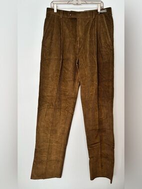 NWT PATRICK JAMES Comfort "EZE" Corduroy Pants Olive Green Size 36 Retro
